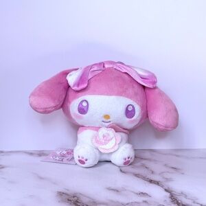 My Melody Ears Down Romantic Rose Pastel Small Mascot Plush